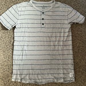 American Eagle Striped Button T-Shirt